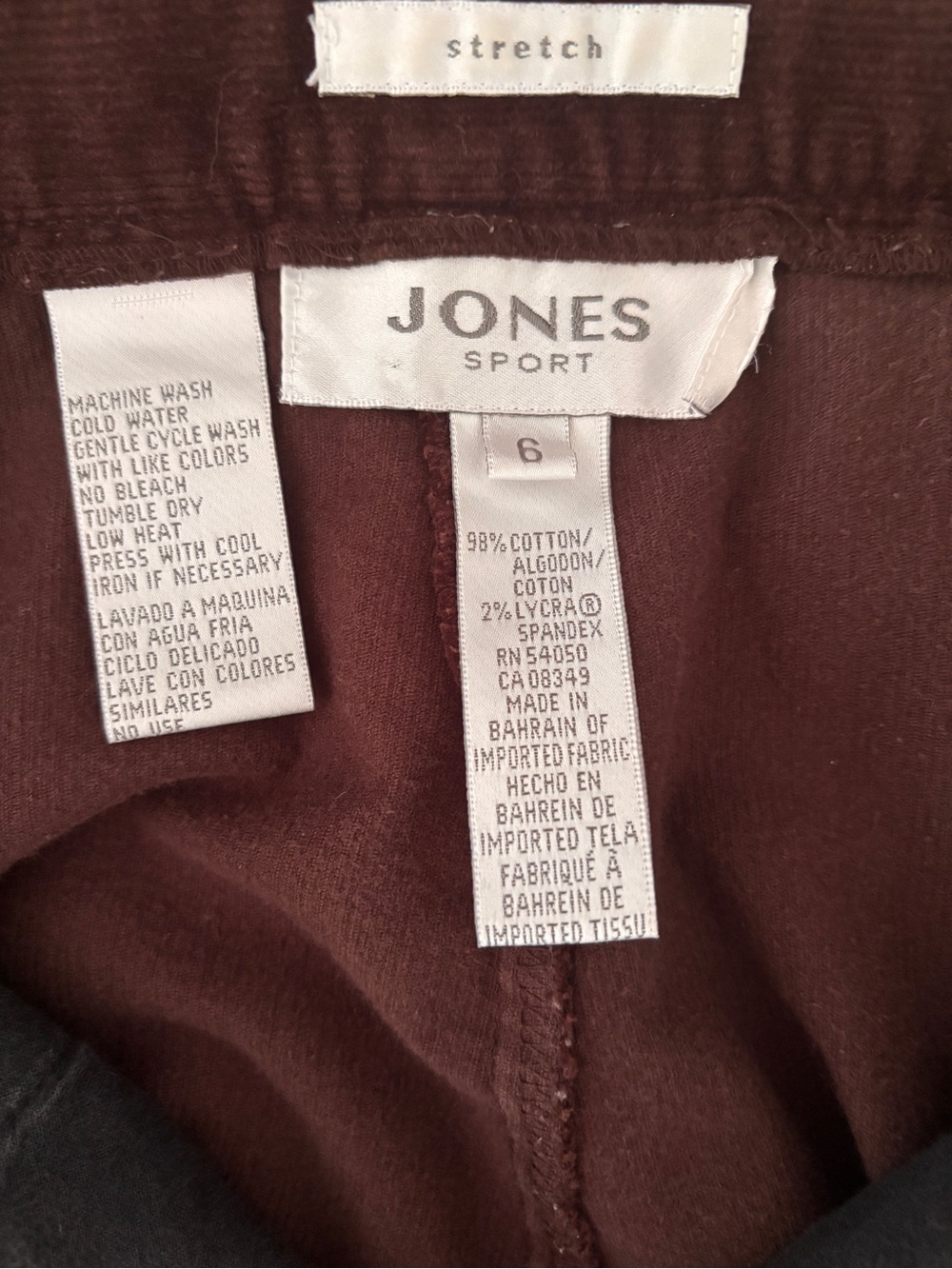 Women's Straight-Leg Corduroy Pants in Deep Brown Size 6 - Picture 4 of 5